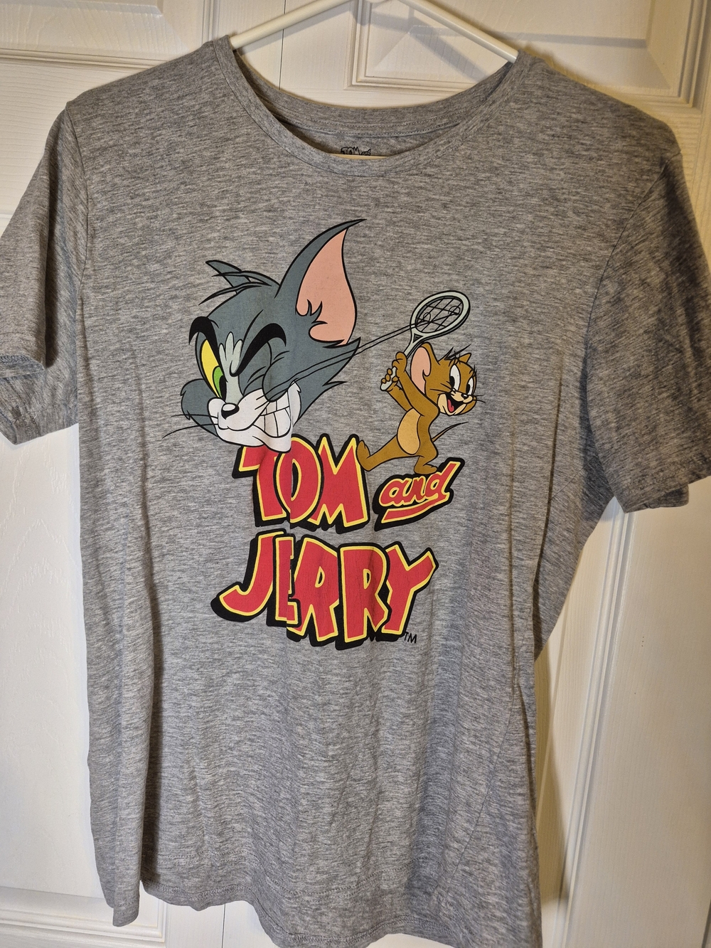 Tom and Jerry Graphic Tee - Grey with Colorful Print